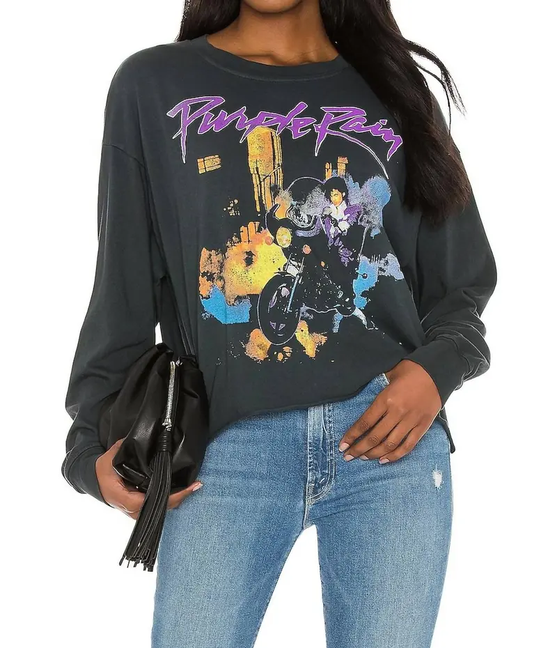 Prince Purple Rain Tee In Vintage Black 1