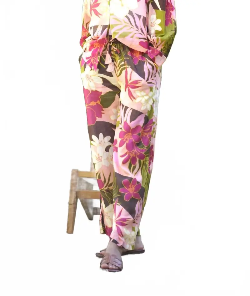 Printed Drawstring Pant In Multi Floral 1