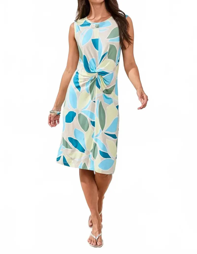 Printed Sleeveless Jersey Dress In Multicolor 1