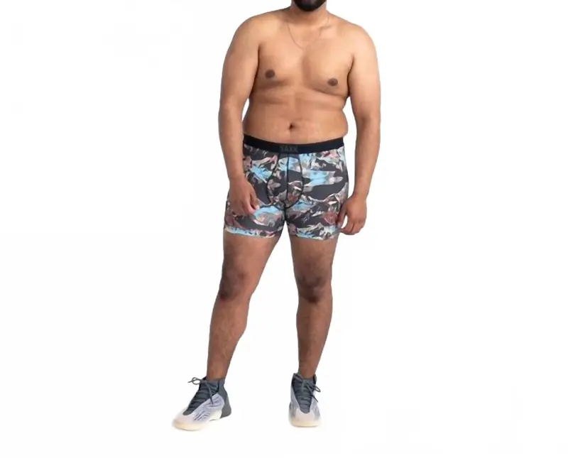 Quest Quick Dry Mesh Boxer Brief In Black Mountainscape 1