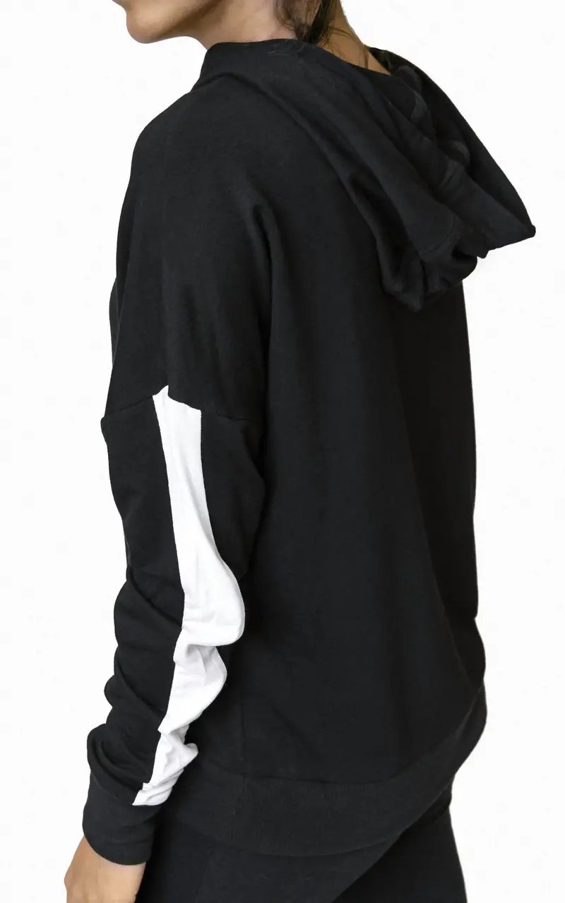 Racer Fleece Hoodie In Black 2