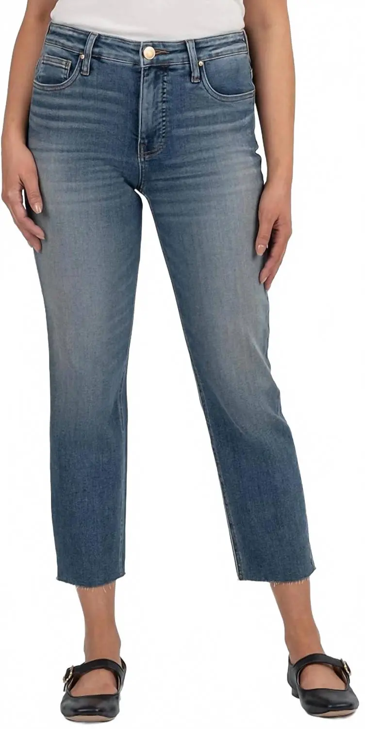 Rachael High Rise Fab Ab Mom Raw Hem Jeans In Braveness 1