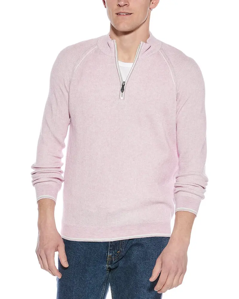 Raffi English Rib 1/4-Zip Mock Neck Sweater 1