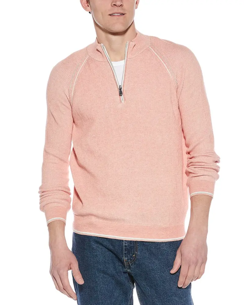 Raffi English Rib 1/4-Zip Mock Neck Sweater 1