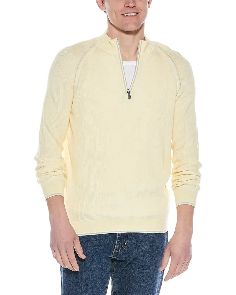 Raffi English Rib 1/4-Zip Mock Neck Sweater 1