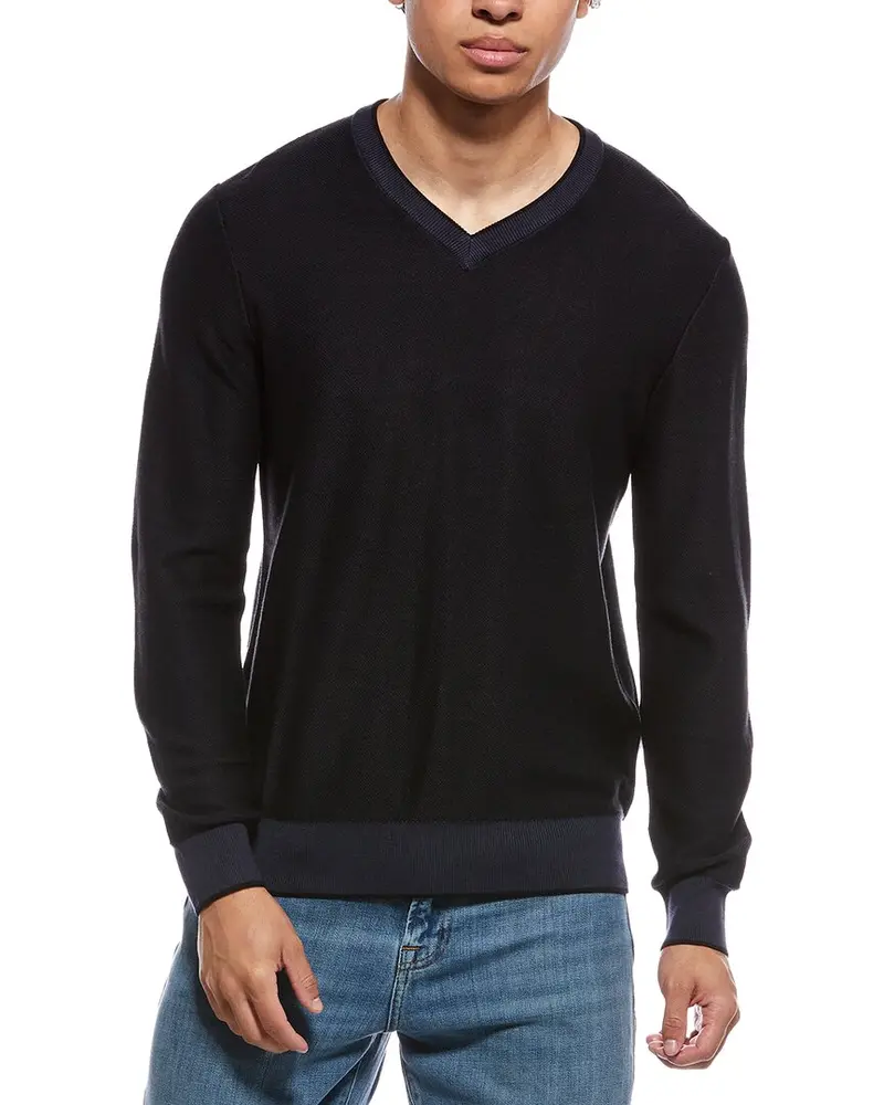 Raffi Links Stitch V-Neck Sweater 1