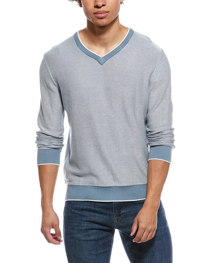 Raffi Links Stitch V-Neck Sweater 1