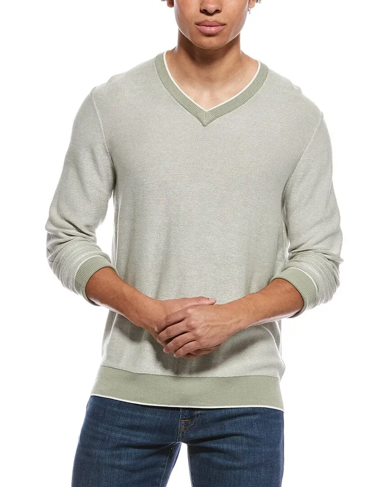 Raffi Links Stitch V-Neck Sweater 1