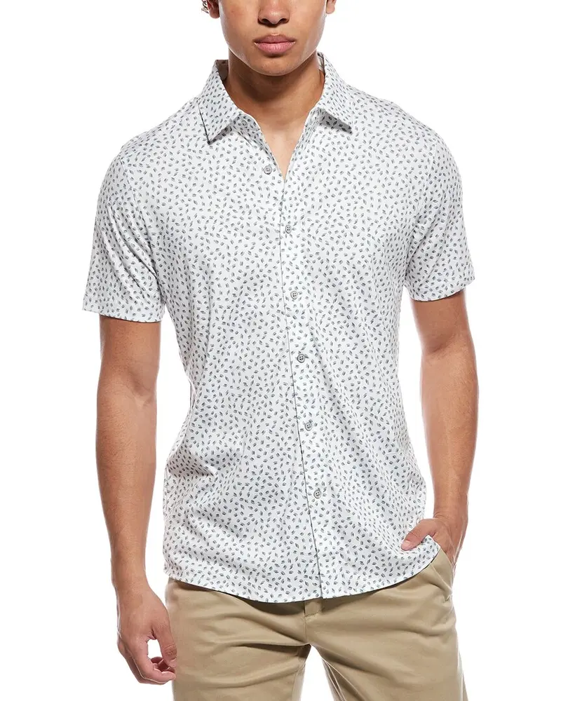 Raffi Mini Leave Print Button Shirt 1