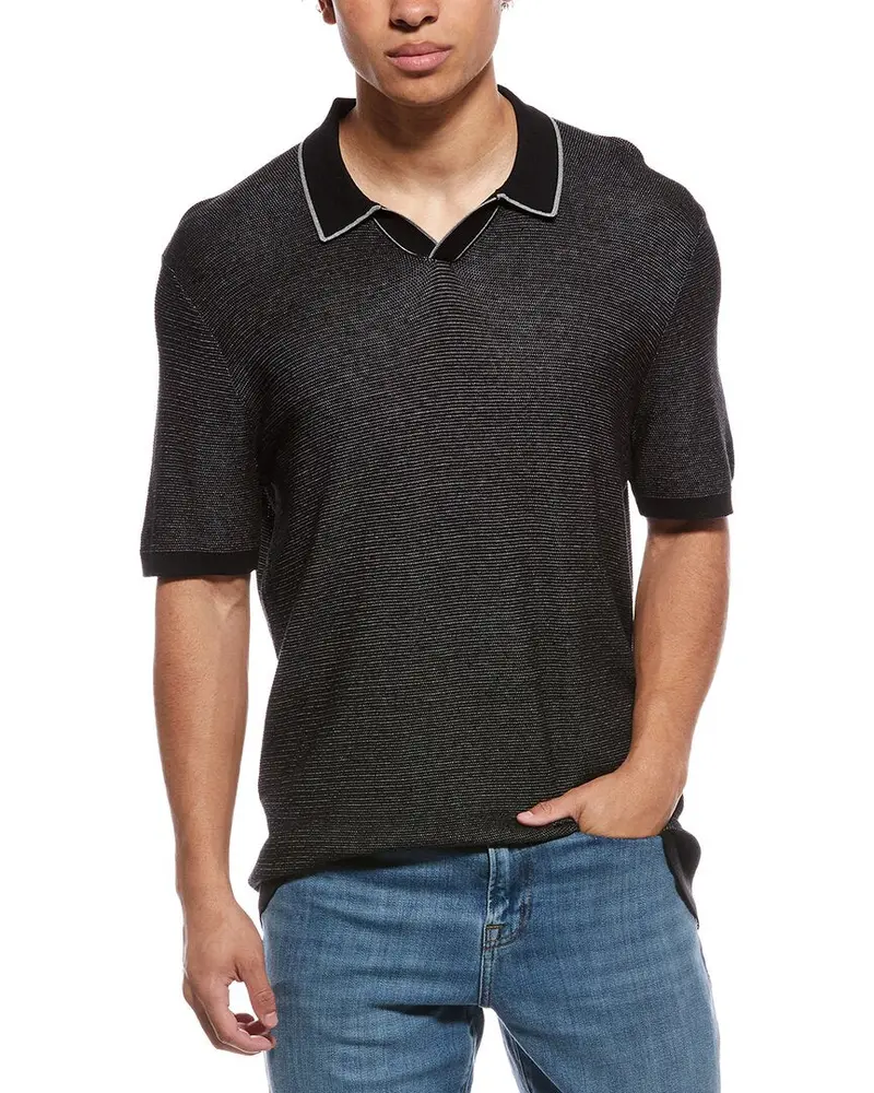 Raffi Silk-Blend Johnny Collar Shirt 1