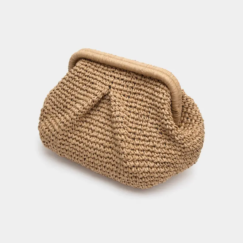 Raffia Dumpling Pouch Bag 1
