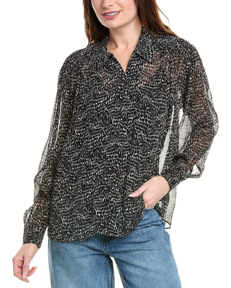 Rag & Bone Emmy Printed Silk-Blend Top 1