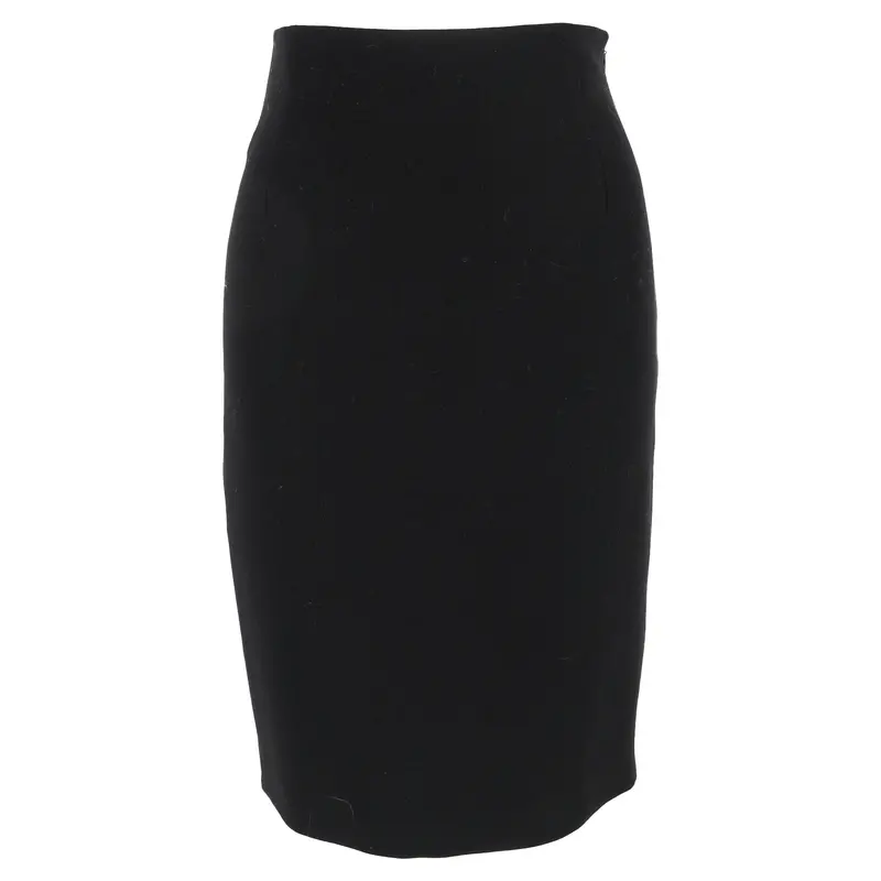 Ralph Lauren Collection Midi Pencil Skirt In Black Wool 1