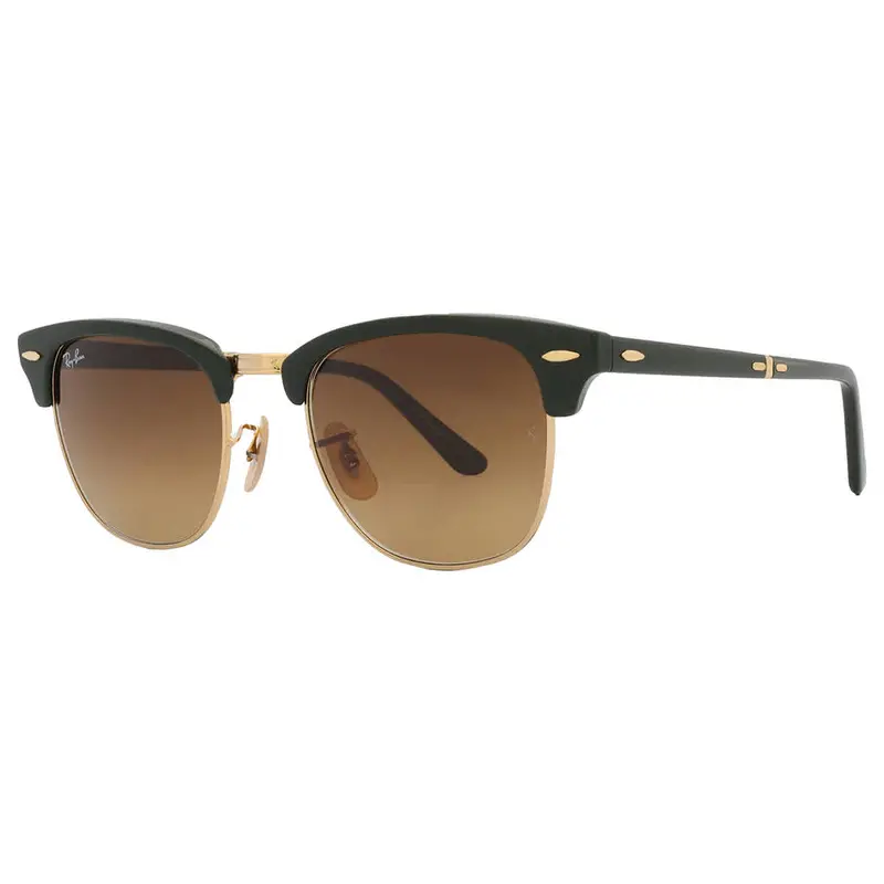 Ray Ban Clubmaster Folding Brown Gradient Square Unisex Sunglasses Rb2176 136885 51 2
