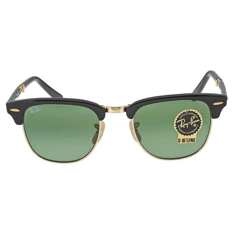 Ray Ban Clubmaster Folding Green Classic G-15 Square Unisex Sunglasses Rb2176 901 51 1