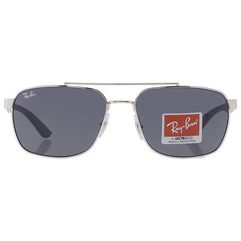 Ray Ban Dark Gray Rectangular Unisex Sunglasses Rb3701 924387 59 1