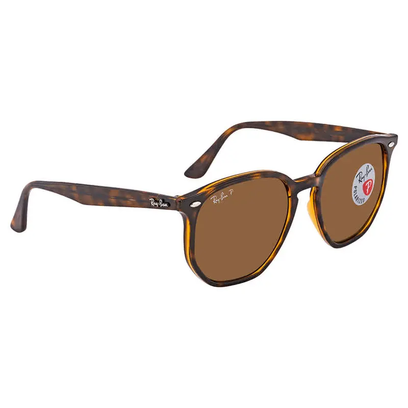 Ray Ban Polarized Brown Classic B-15 Hexagonal Sunglasses Rb4306 710/8354 1