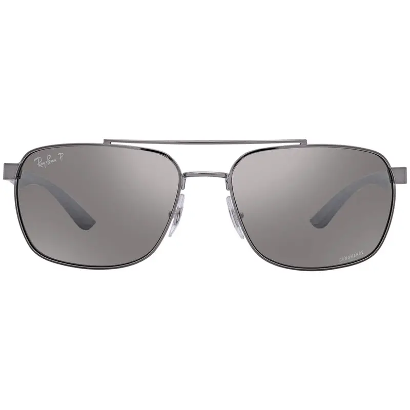 Ray Ban Polarized Grey Chromance Rectangular Men's Sunglasses Rb3701 004/5J 59 1