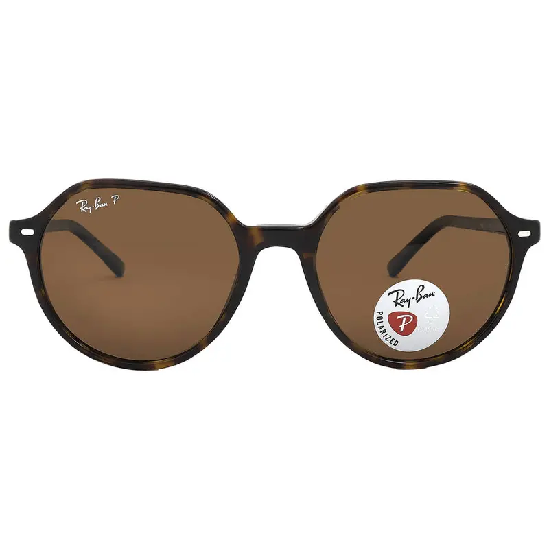 Ray Ban Thalia Polarized Brown Geometric Unisex Sunglasses Rb2195 902/57 53 1