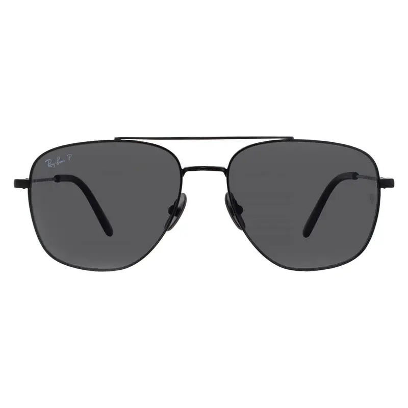 Ray Ban William Titanium Polarized Black Navigator Unisex Sunglasses Rb8097 926748 59 1