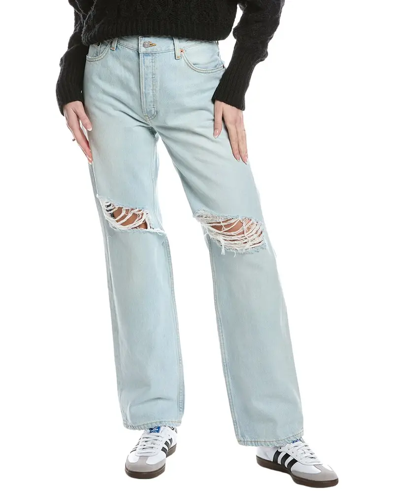 Re/Done Loose Long Acqua Destroy Jean 1