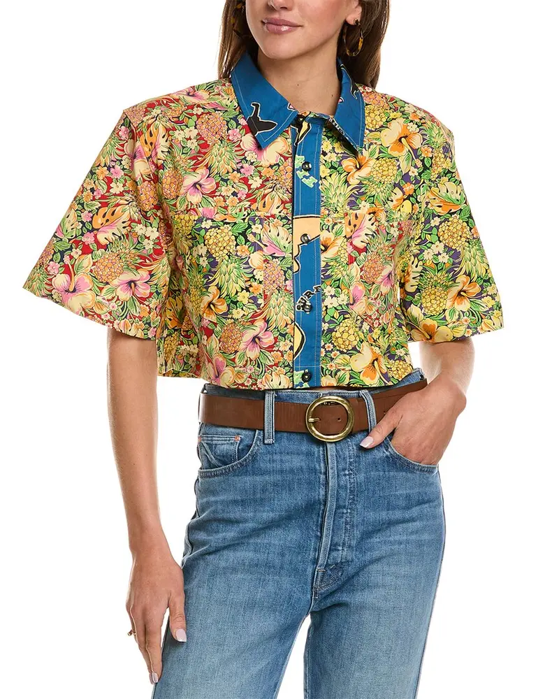Re/Done Oversized Crop Shirt 1