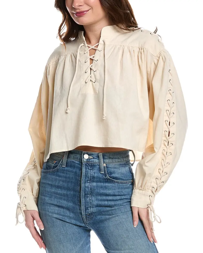 Re/Done Pirate Linen-Blend Top 1