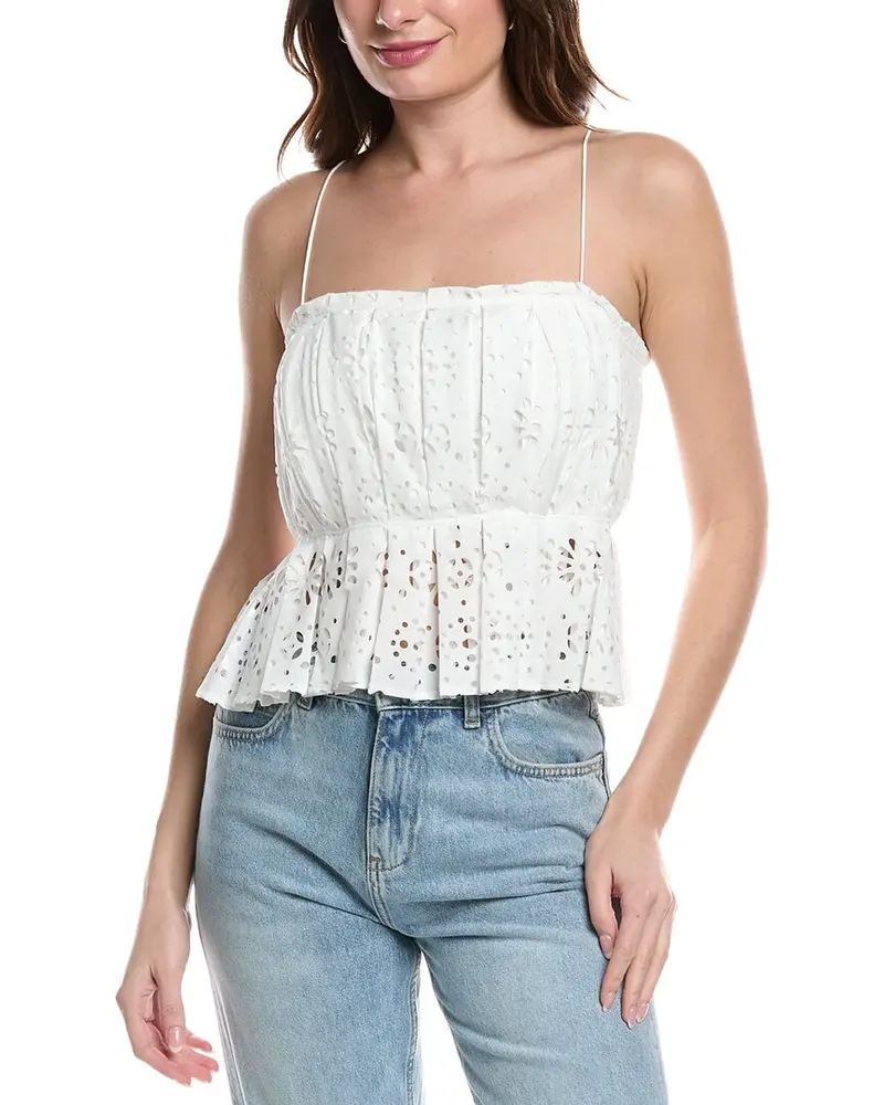 Rebecca Taylor Geo Eyelet Pleated Tank 1