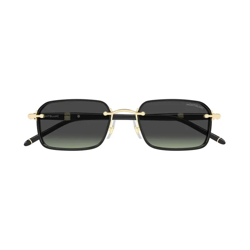 Rectangular Frame Sunglasses With Gold-Toned Accents 1