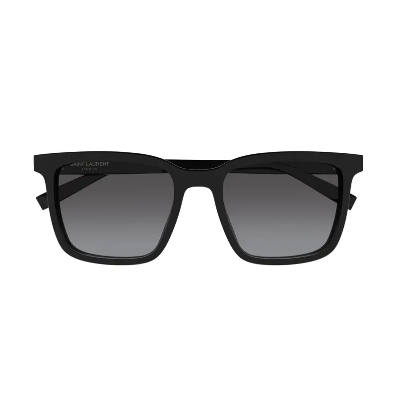 Rectangular Sunglasses In Glossy Black Acetate 1