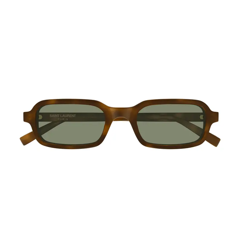 Rectangular Tortoiseshell Sunglasses With Green Tinted Lenses 1