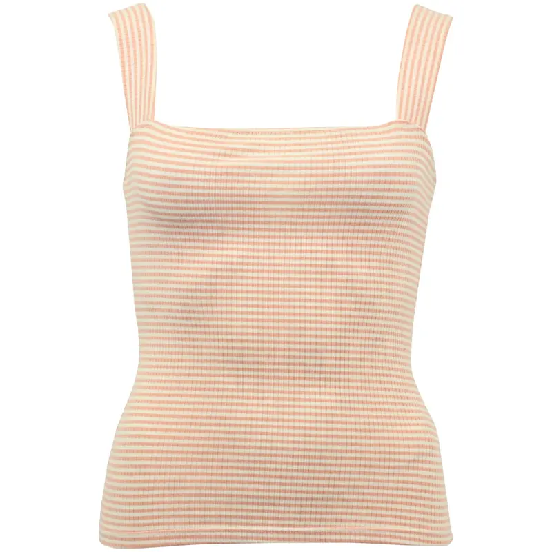 Reformation Striped Tank Top In Pink And White Tencel 1