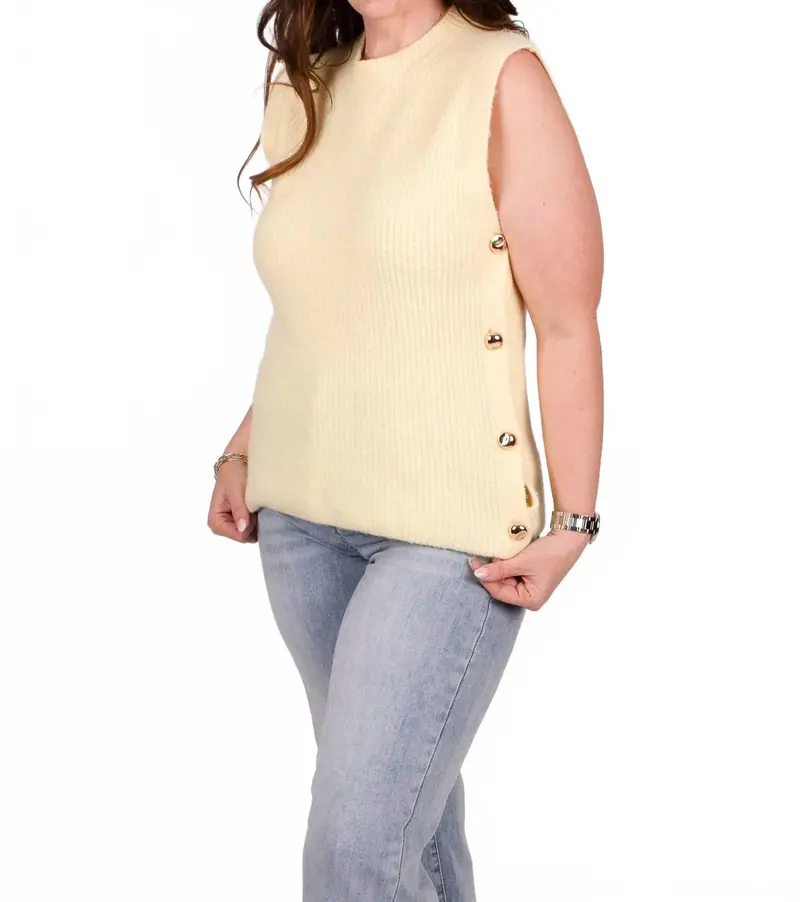 Regal Row Knit Sleeveless Top In Butter 1