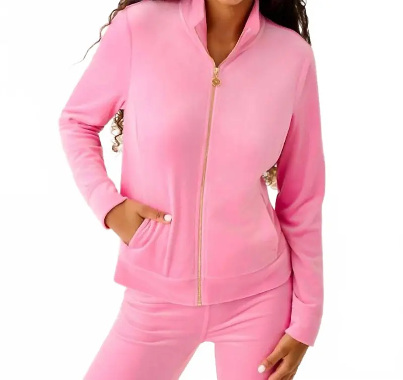 Regate Velour Jacket In Confetti Pink 1