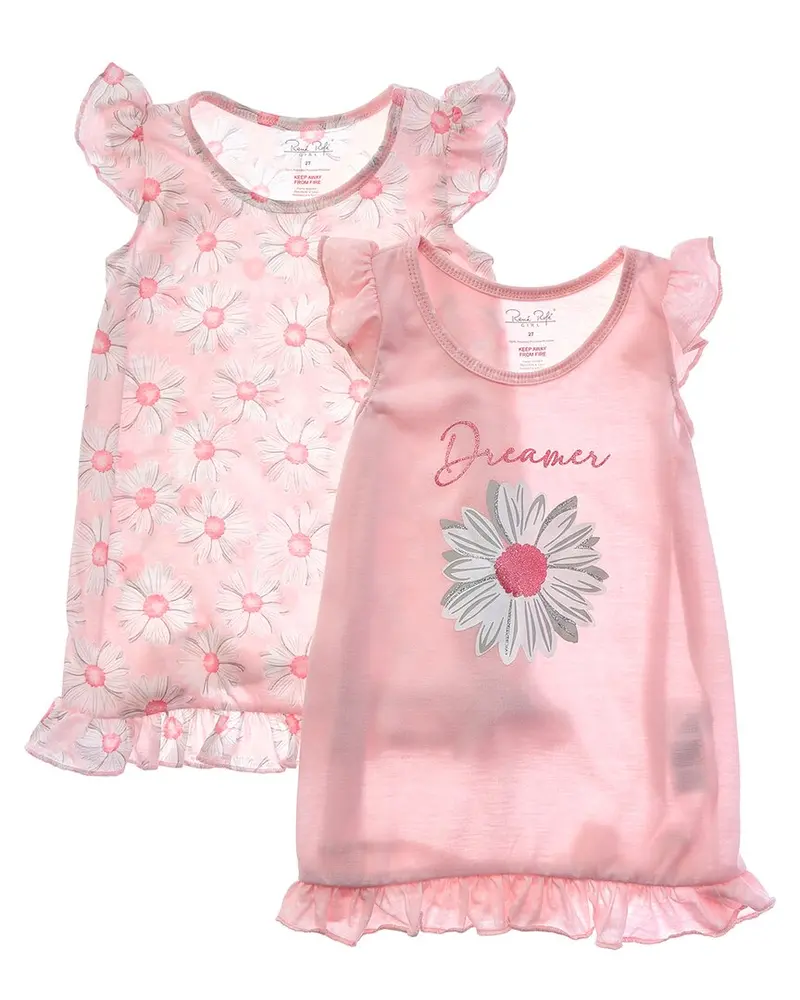 Rene Rofe 2Pk Pretty Pearl Ruffle Sleep Gown 1