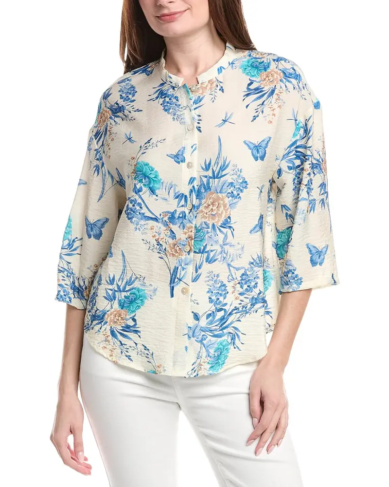 Renuar Woven Button Front Blouse 1