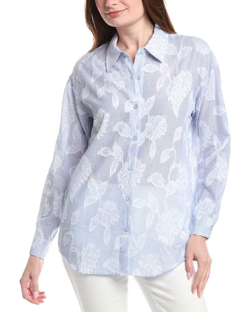 Renuar Woven Button Front Blouse 1