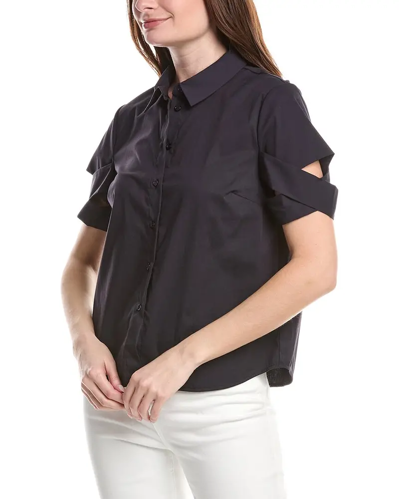 Renuar Woven Button Front Blouse 1