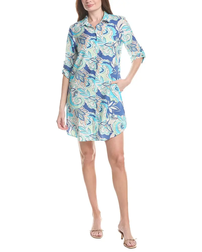 Renuar Woven Button Front Mini Dress 1