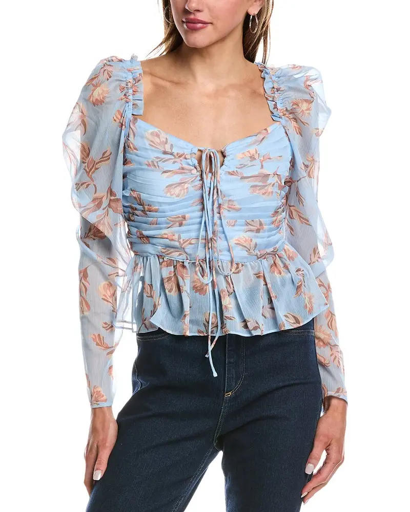 Reveriee Pleated Chiffon Top 1