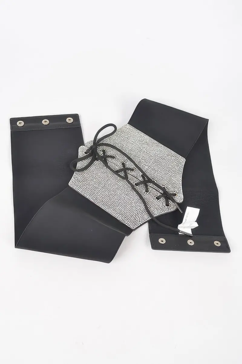 Rhinestone Corset Plus Size Elastic Belt 1