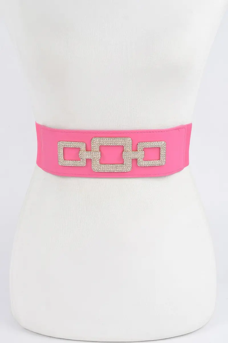 Rhinestone Link Elastic Belt 1