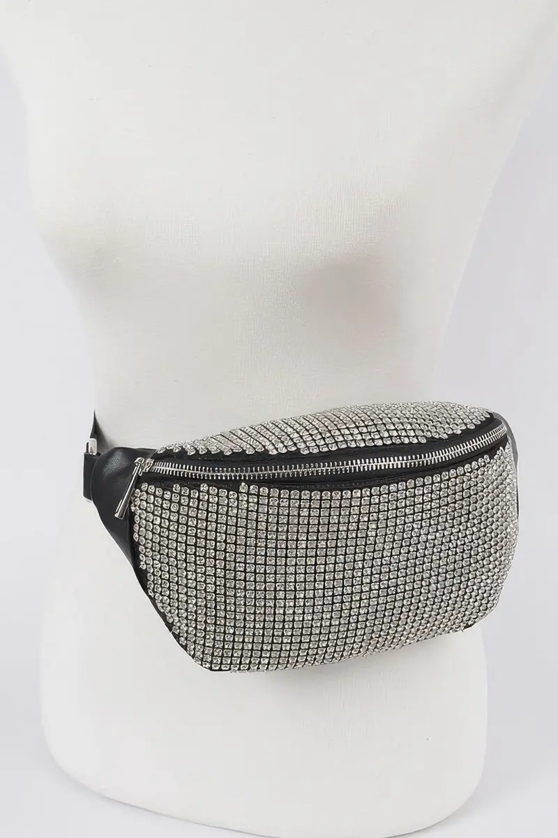 Rhinestone Mesh Fanny Pack 1