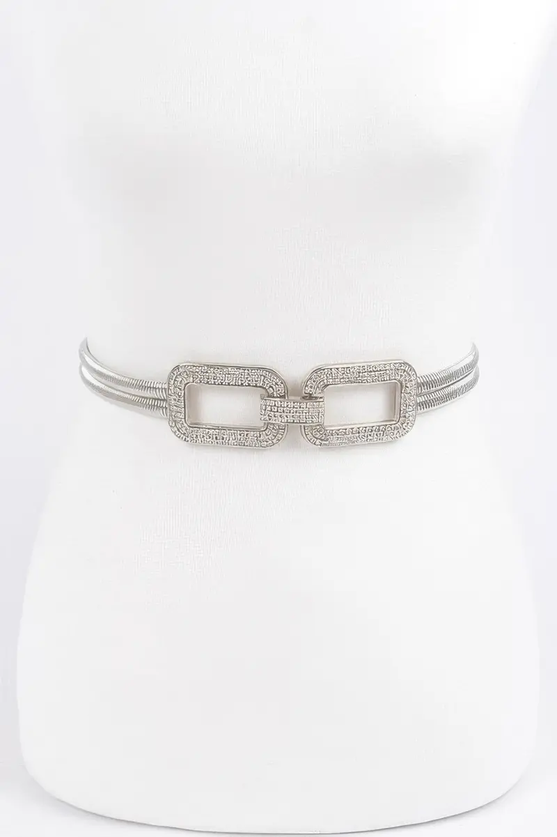 Rhinestone Metal Stretch Belt 1