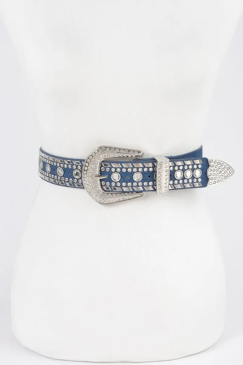 Rhinestone Metal Studded Multi Metal Belt 1