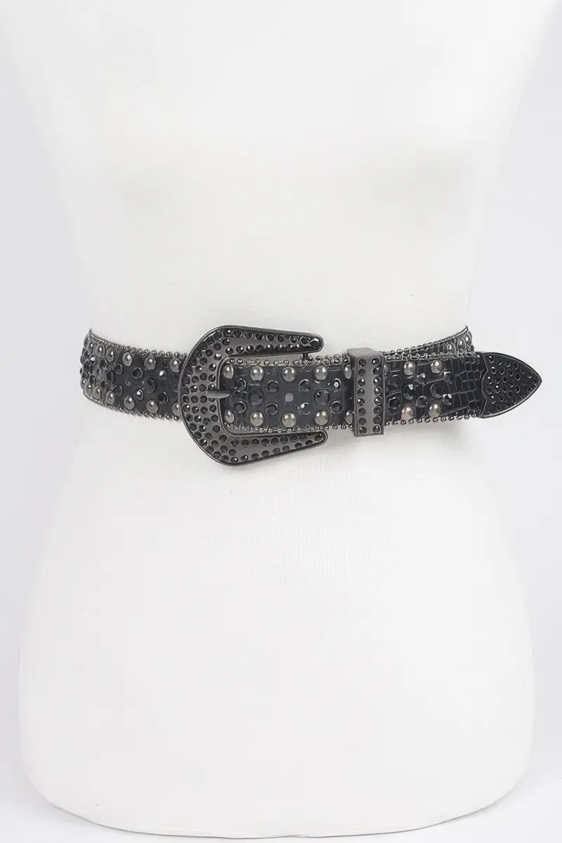 Rhinestone Metal Studded Multi Metal Belt 1
