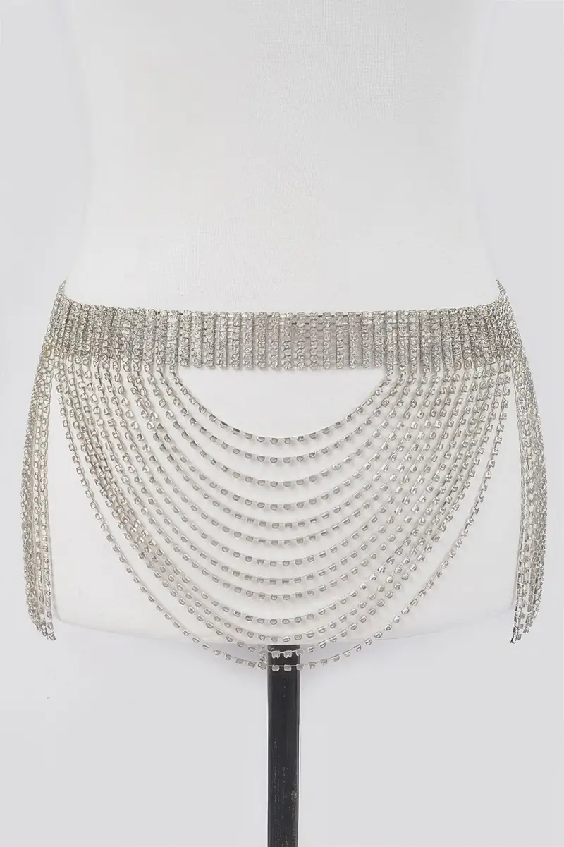 Rhinestone Multi Layered Drop Belt 1