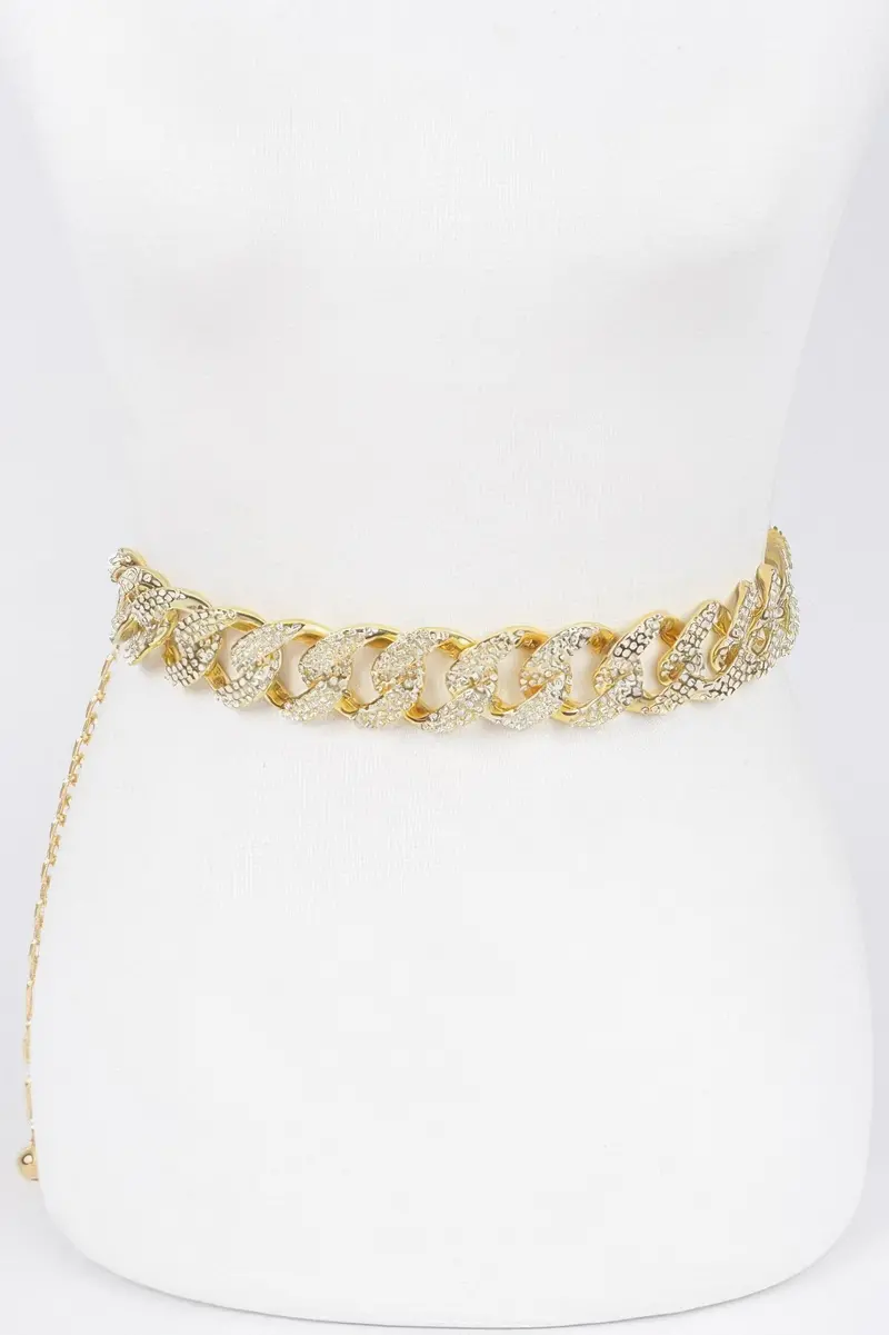 Rhinestone Oversized Chain Belt 1