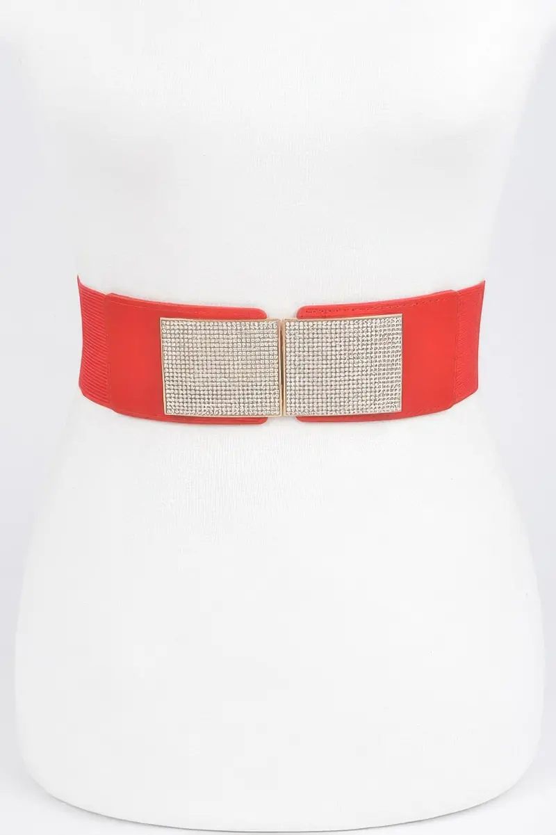 Rhinestone Plus Size Metal Chain Buckle Belt 1