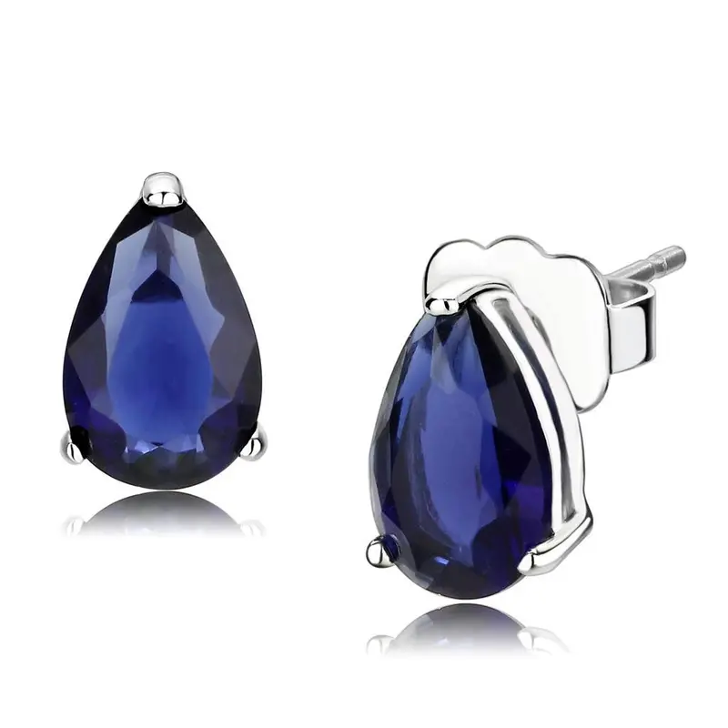 Rhodium 925 Sterling Silver Earrings With Aaa Grade Cz In Clear 1